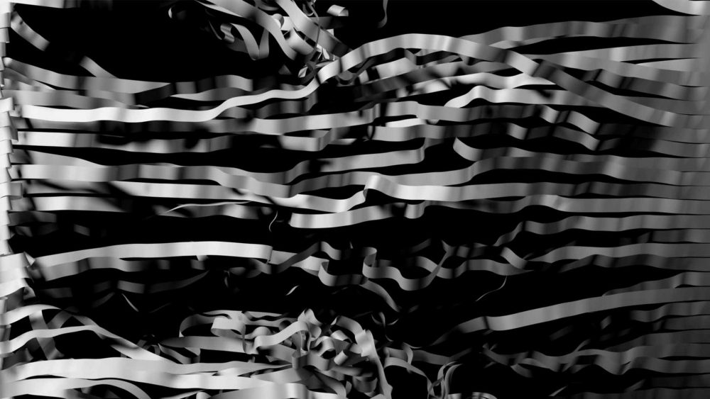 3d white curtain video displacement map video mapping loop