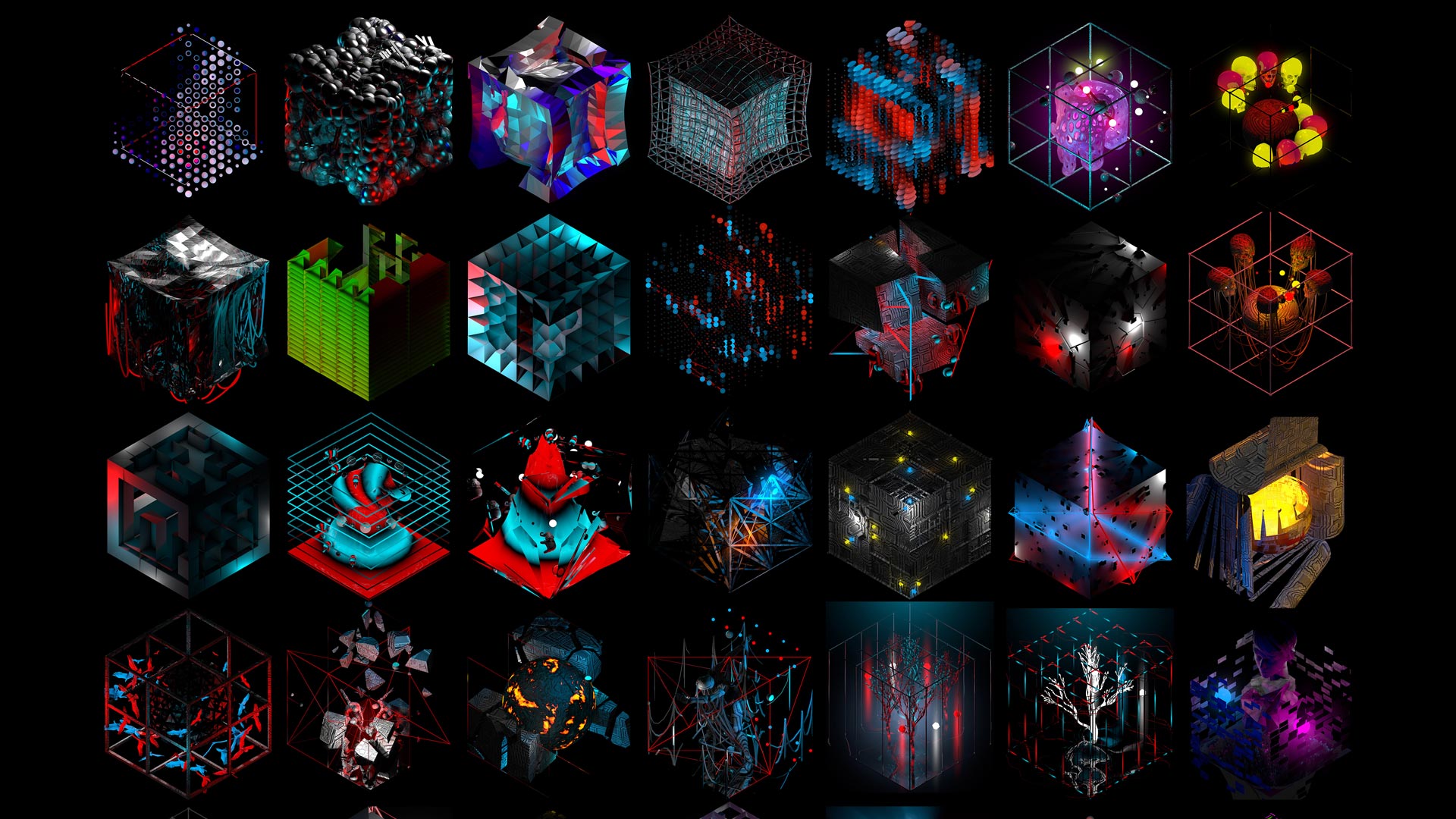 3d isometric cube projection mapping visuals