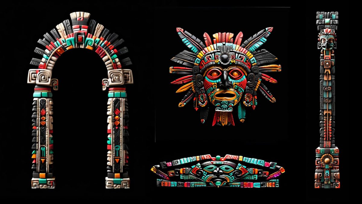 Mayan Style Facade element projection mapping - mexico