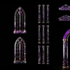 Amethyst columns and arches โ purple gemstone projection mapping texture for luxury events