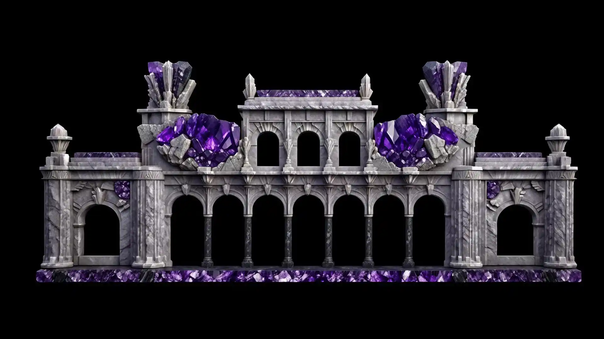Purple gemstone corbels and cornices โ ultraviolet projection mapping texture Vol.29
