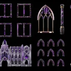 Violet amethyst windows and frames โ mystical projection mapping texture by Alexander Kuiava