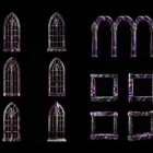 Saint Amethyst facade overview โ 700 JPG projection mapping textures with violet gemstone elements