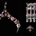 Sakura branches and balustrade elements โ high-resolution projection mapping texture