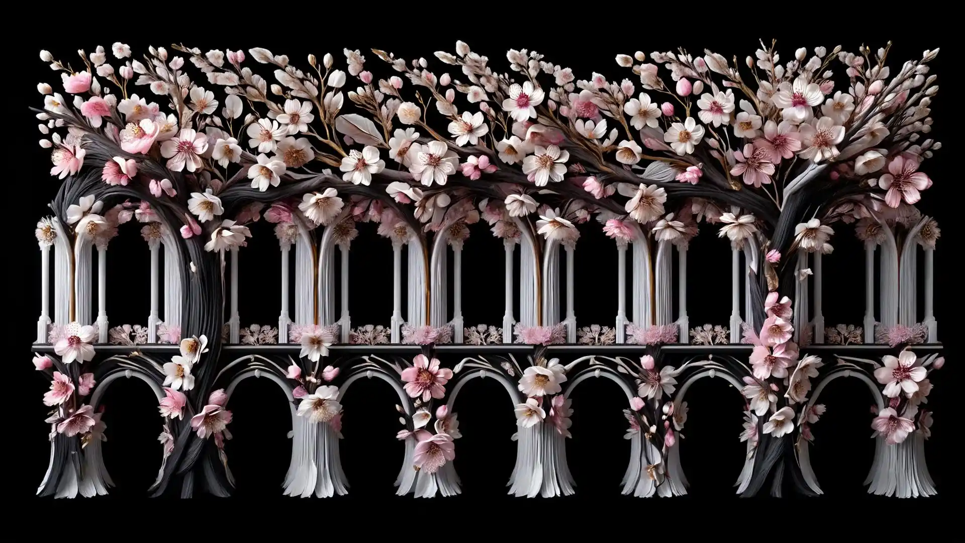 projection mapping textures Sakura flowers