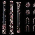 Sakura flower columns and arches โ projection mapping texture for building facade