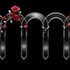 Red rose and chrome crenellation pattern โ JPG projection mapping texture for events and weddings