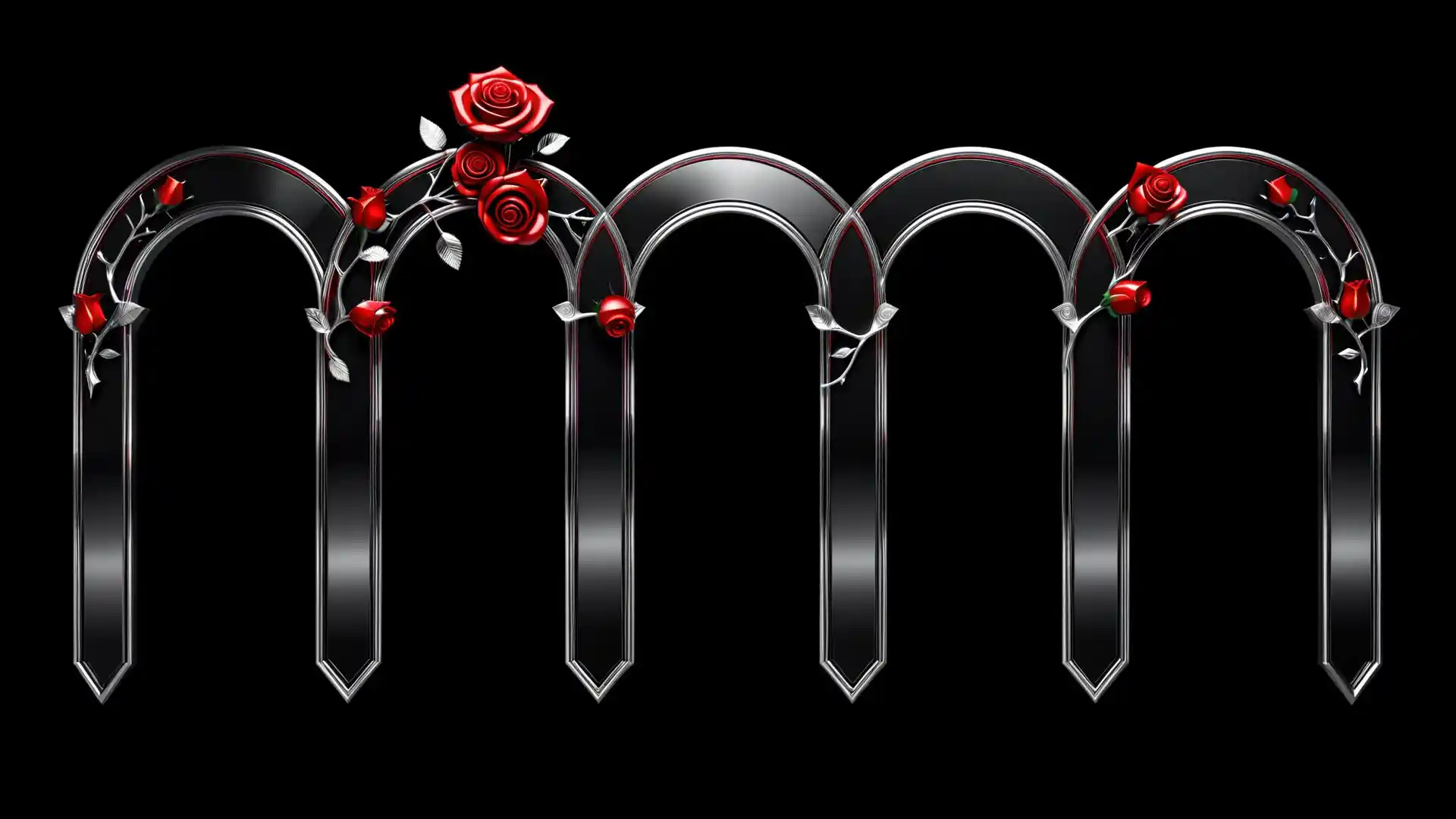 Red rose and chrome crenellation pattern — JPG projection mapping texture for events and weddings