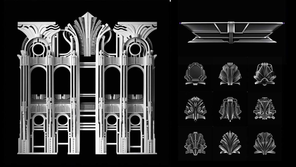 Futuristic Facade Decorative elements Projection mapping