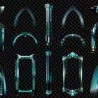 Architectural Cyan Futurism Projection Mapping Textures Pack