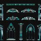 Architectural Cyan Futurism Projection Mapping Textures Pack