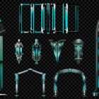 Architectural Cyan Futurism Projection Mapping Textures Pack