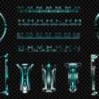 Architectural Cyan Futurism Projection Mapping Textures Pack