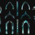 Architectural Cyan Futurism Projection Mapping Textures Pack