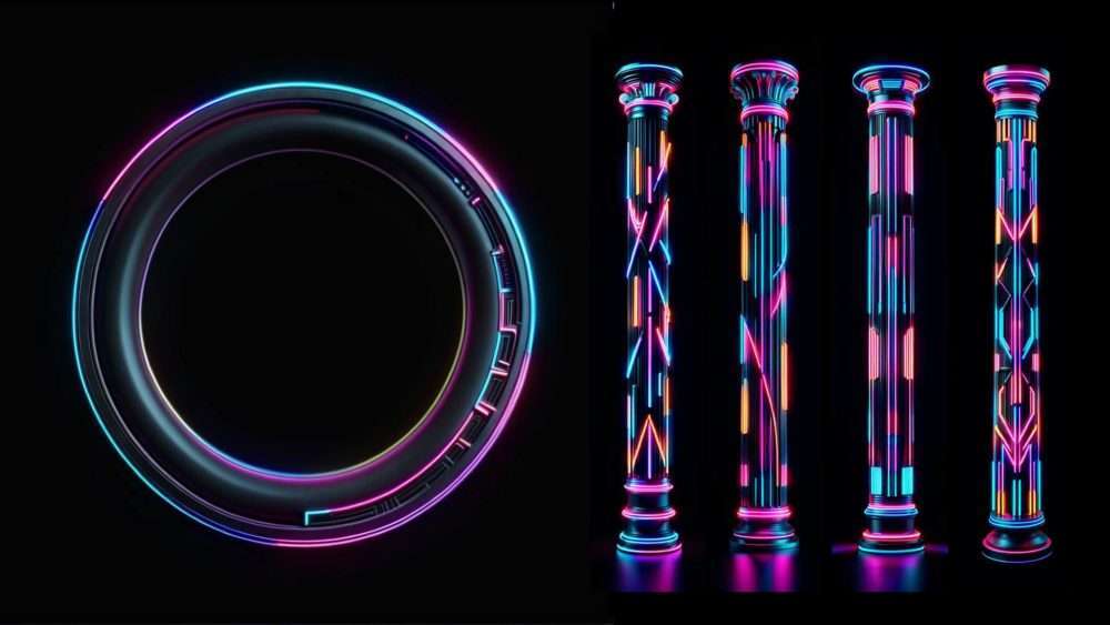 Techno Neon - Projection Mapping Textures Pack Vol.55 | VMS