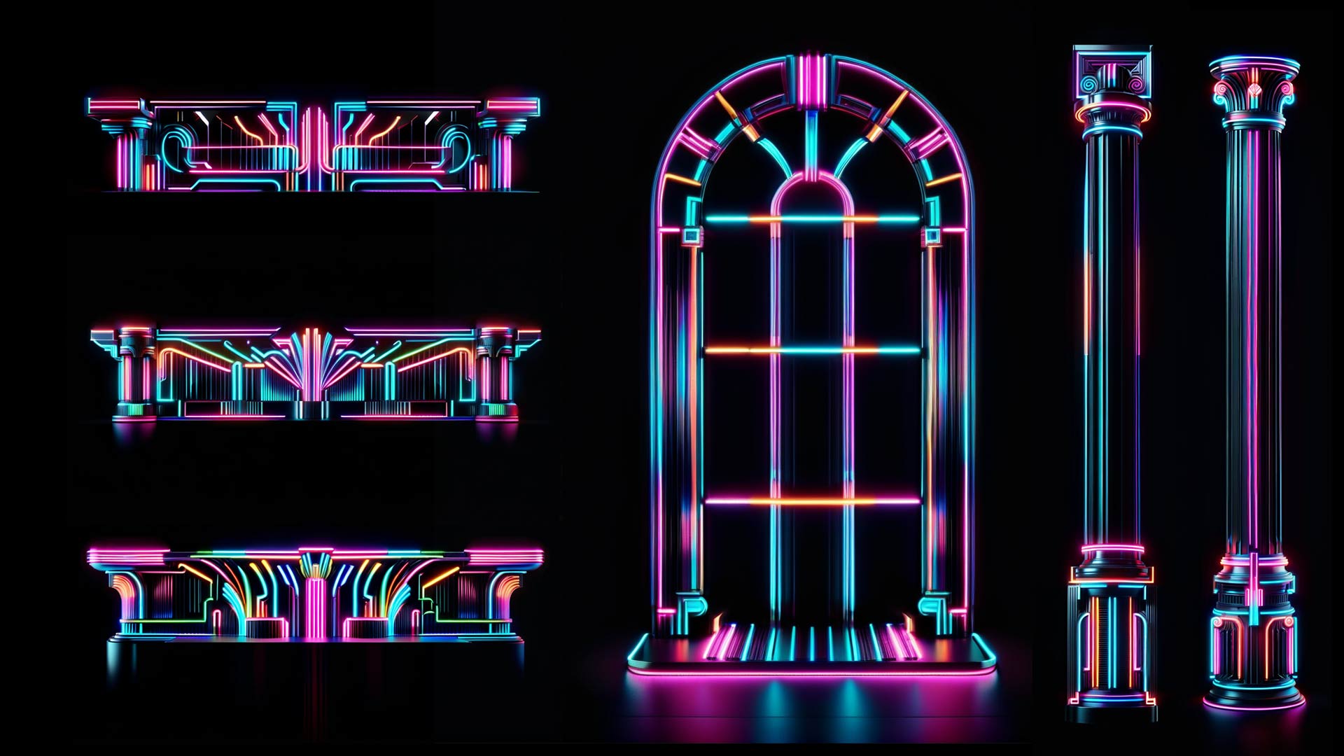 Techno Neon - Projection Mapping Textures