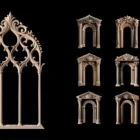 Sandstone arches and floral carvings โ warm beige projection mapping texture for cultural events