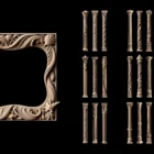 Ornate sand sculpture pillars and pediments โ high-resolution projection mapping texture Vol.94