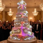 Pink Love Vol.2 — wedding cake projection mapping loops with flourish ornaments and water animations for Resolume